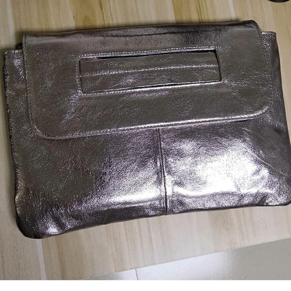 Metallic Boho Envelope Bag Vegan Leather - Picture 3 of 3